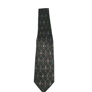 Holiday Traditions Men's Novelty Silk Tie 58.5" X 4" Trees Ornaments Candy Canes